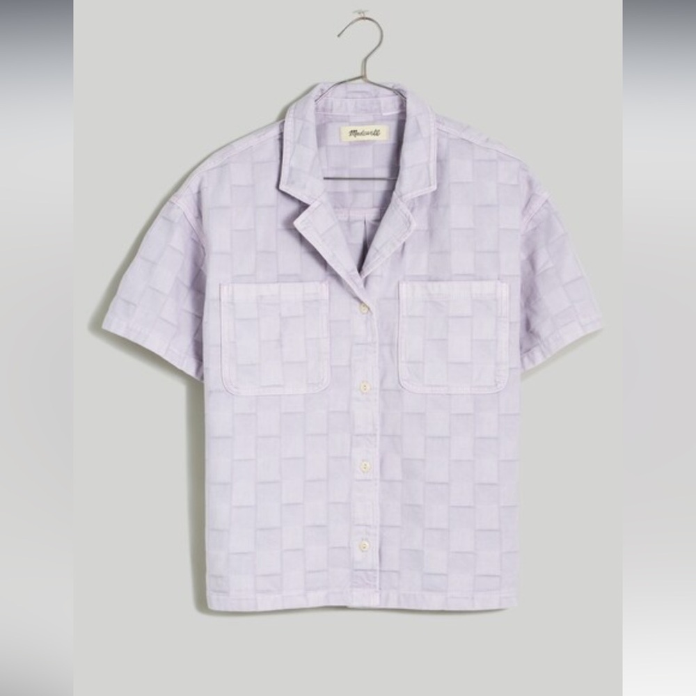 Madewell denim monochrome checker Button Down Shirt